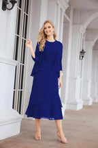 Sunnderly Two-Piece A-line Mother of The Bride Dress Formal Party Gown Dress SY28072 by numbersea