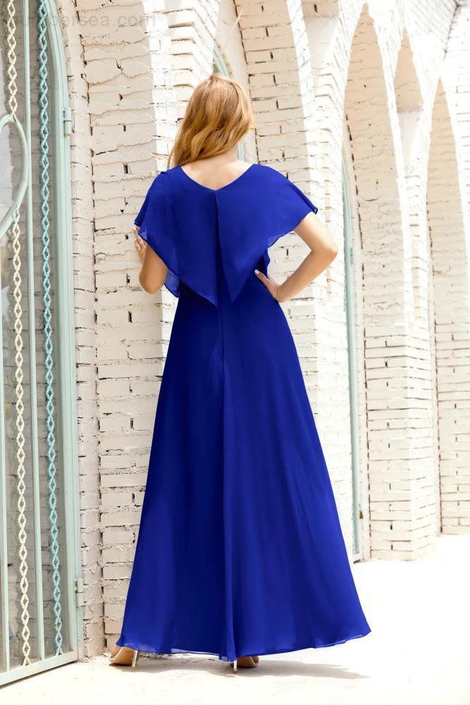 Numbersea Mother of The Bride Dresses Plus Size V-Neck Floor Length Formal Prom Dress for Wedding Guest 28020 by numbersea