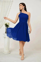Numbersea Women Chiffon Short One Shoulder Bridesmaid Dress Formal Dresses for Party Homecoming 2804 by numbersea
