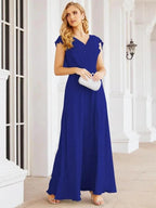 Sunnderly Bridesmaid Dresses Cape Formal Prom Dress Open Back Gowns for Mother of The Bride SY28058 by numbersea