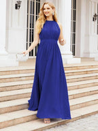 Numbersea Halter Bridesmaid Dress Empire Waist Formal Evening Prom Gown for Mother of The Bride 28030 by numbersea
