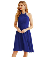 Numbersea Halter Chiffon Bridesmaid Dresses Short Sleeveless Formal Party Dress Open Back 28023 by numbersea