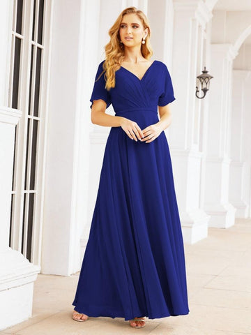 Numbersea Formal Prom Gowns for Mother of The Bride Short Sleeves Bridesmaid Dress 28049