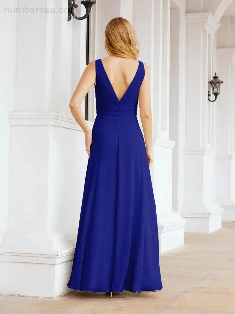 Numbersea Bridesmaid Dresses for Wedding Ruffles Long Formal Prom Gowns 28039 by numbersea