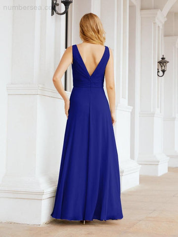 Numbersea Bridesmaid Dresses for Wedding Ruffles Long Formal Prom Gowns 28039