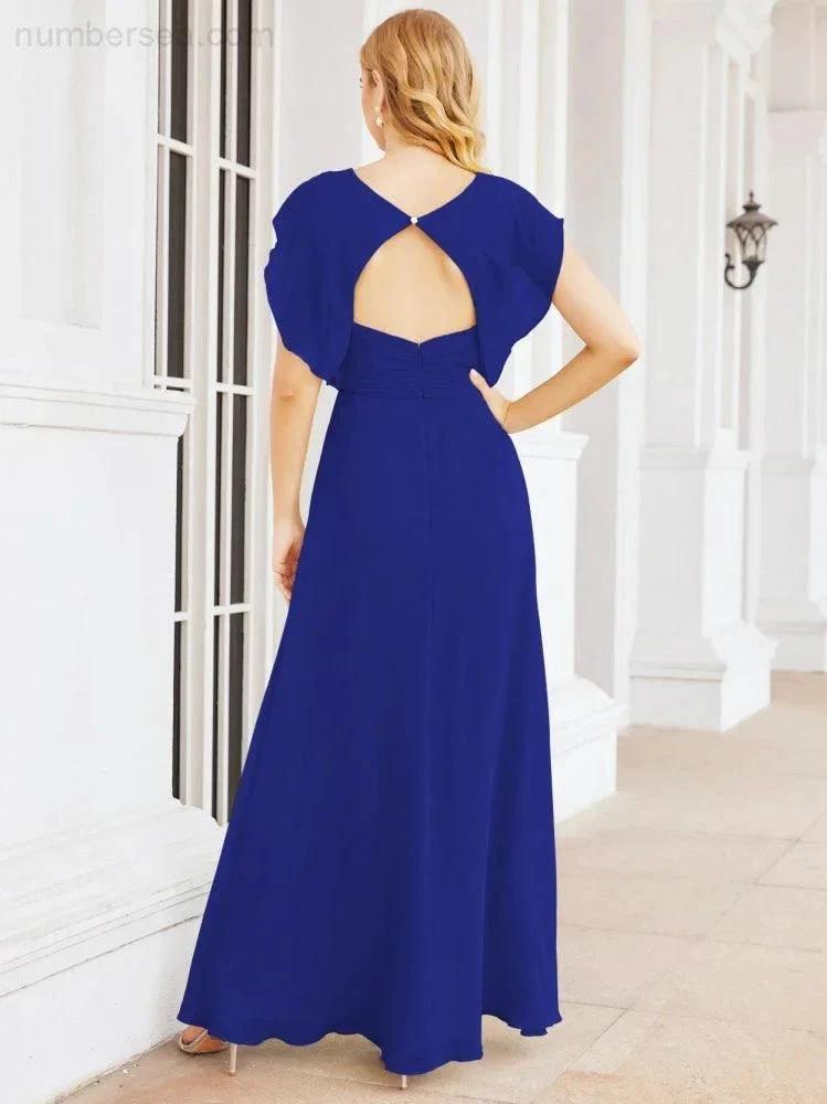 Sunnderly Bridesmaid Dresses Cape Formal Prom Dress Open Back Gowns for Mother of The Bride SY28058 by numbersea
