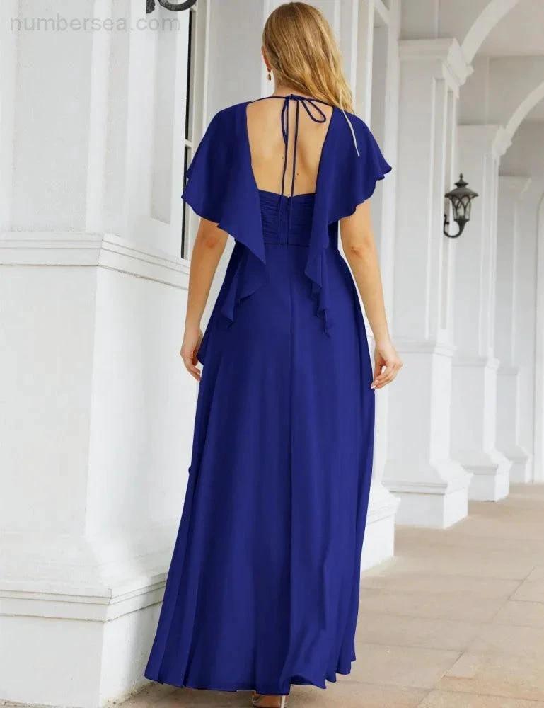 Numbersea Bridesmaid Dresses Backless Formal Prom Gowns for Evening Party Mother of The Bride Dress 28040 by numbersea
