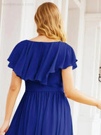 Bridesmaid Dresses with Flutter Sleeves Formal Evening Party Prom Gowns 28044 by numbersea