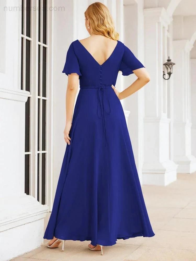 Numbersea Formal Prom Gowns for Mother of The Bride Short Sleeves Bridesmaid Dress 28049 by numbersea