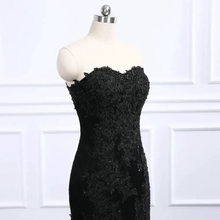 Sweetheart Neckline Black Mermaid Wedding Dress Y1776 by simplepromdress