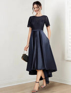 A-Line/Princess Jewel Neck Asymmetrical Mother of the Bride Dresses by Dreamylily