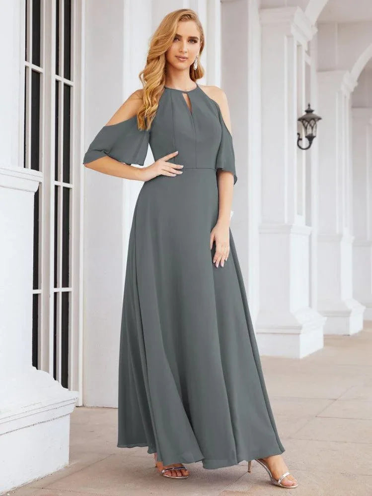 Robes de demoiselle d'honneur à épaules dénudées Numbersea, longues, en ligne A, robes de soirée formelles 28074