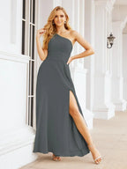 Numbersea One Shoulder Bridesmaid Dresses Long Formal Prom Gowns 28048