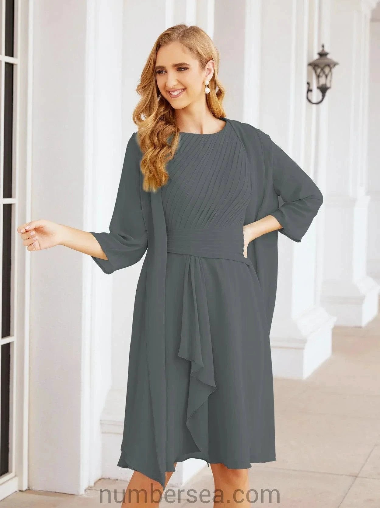 Sunnderly Mother of The Bride Dresses Prom Dress Casual Pleated Dress SY28065 by numbersea