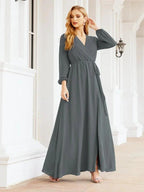 Sunnderly Women's Chiffon Bridesmaid Dress A line Long Sleeves Formal Evening Prom Gown for Wedding Guest SY28032 by numbersea