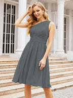 Numbersea Homecoming Dress One Shoulder Pleated Short Formal Prom Gowns 28046 by numbersea