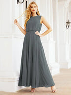 Numbersea Sleeveless Long Bridesmaid Dress A line Formal Evening Prom Gown 28025