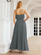 Numbersea Halter Long Bridesmaid Dresses Formal A line Juniors Dress 28029 by numbersea