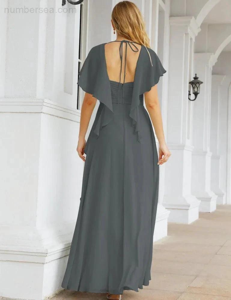 Numbersea Bridesmaid Dresses Backless Formal Prom Gowns for Evening Party Mother of The Bride Dress 28040 by numbersea