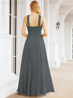 Numbersea Abiti da damigella incrociati con collo all'americana per festa, matrimonio, sera, ballo di fine anno, abiti lunghi da ballo 28053