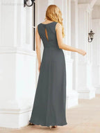 Formal Prom Gown Elegant V-Neck Sleeveless Bridesmaid Dresses for Wedding Party 28037 by numbersea