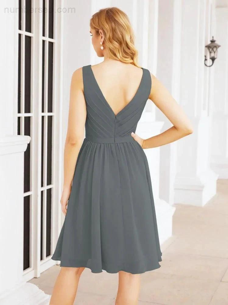 Numbersea Homecoming Dresses Knee Length Skirt V Back 28062 by numbersea
