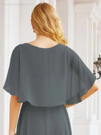 Numbersea Bridesmaid Dresses for Wedding Formal Evening Party Prom Gown with Cape 28050