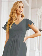 Numbersea Formal Prom Gowns for Mother of The Bride Cap Sleeves Bridesmaid Dress 28047 by numbersea