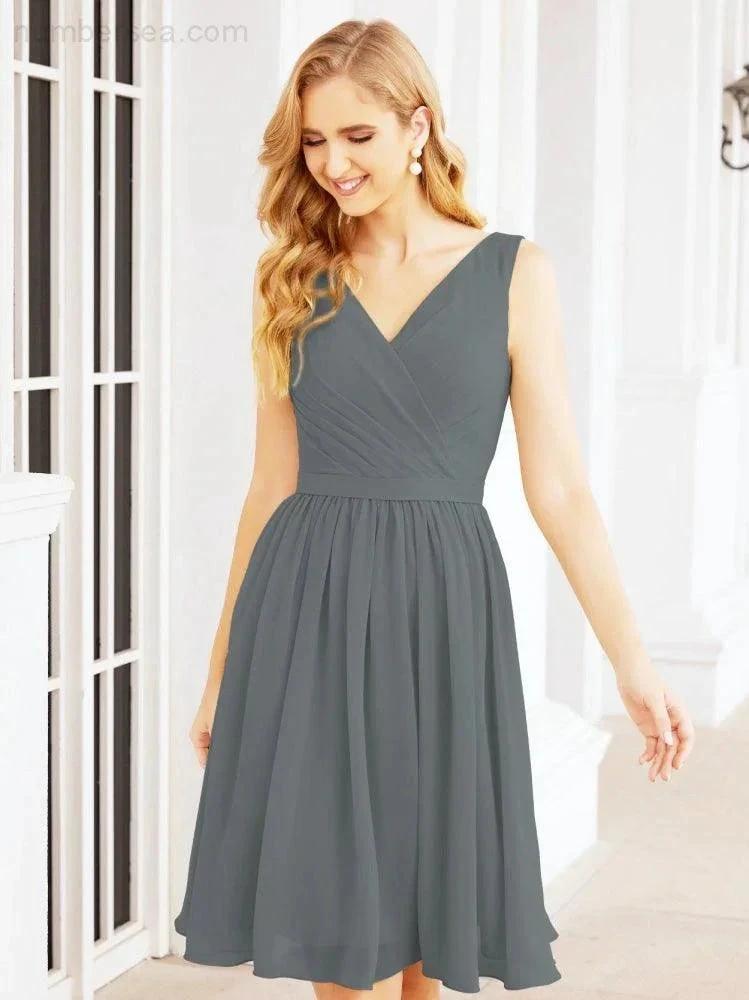 Numbersea Homecoming Dresses Knee Length Skirt V Back 28062 by numbersea