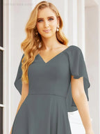 Numbersea Bridesmaid Dresses for Wedding Formal Evening Party Prom Gown with Cape 28050