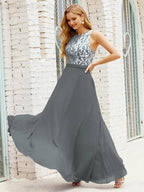 Lace Bridesmaid Dress Floor Length Evening Gowns with Pockets 28017 by numbersea