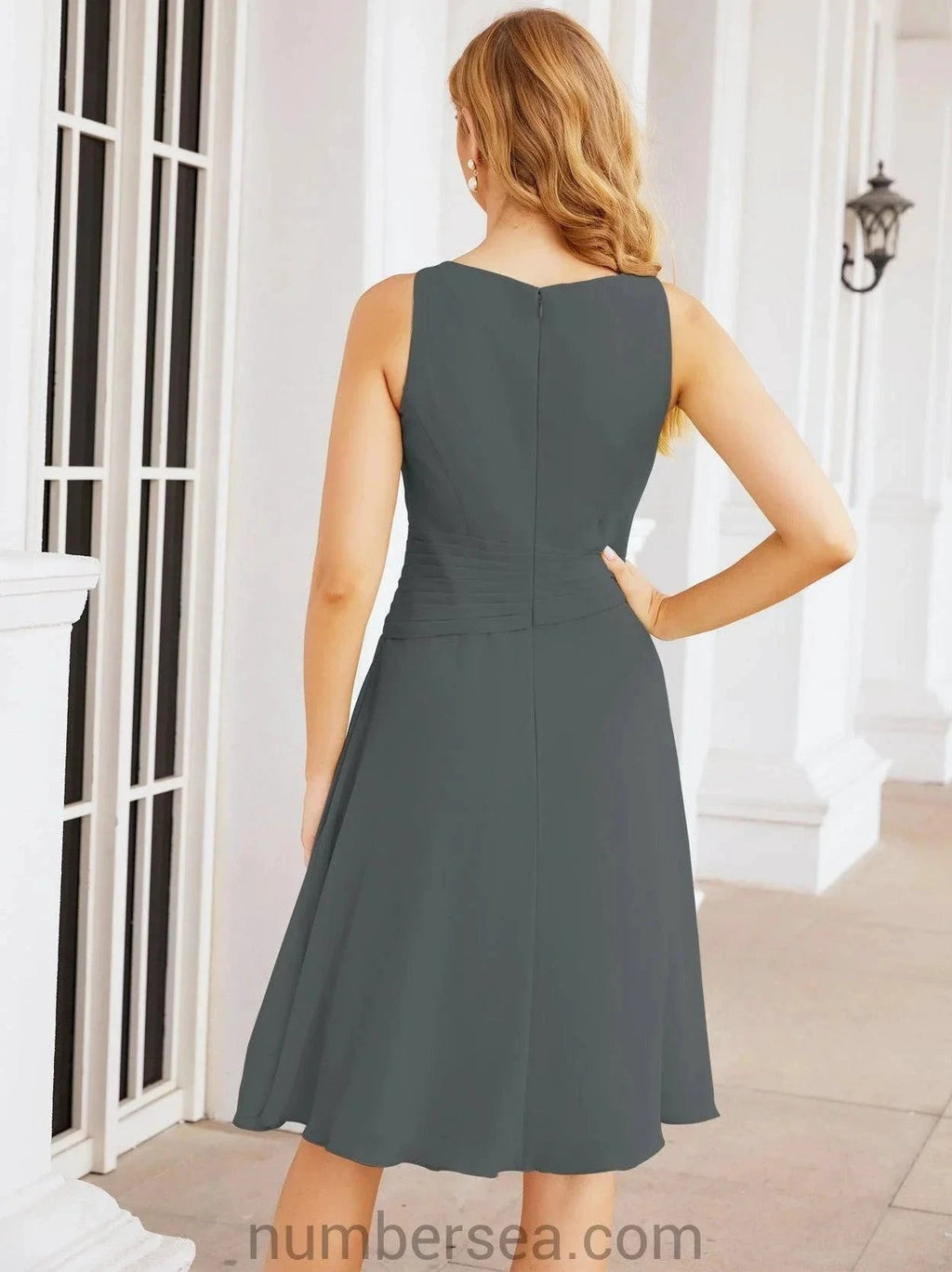 Sunnderly Mother of The Bride Dresses Prom Dress Casual Pleated Dress SY28065 by numbersea