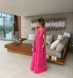 Hot Pink Backless Prom Dress, Evening Dress Y1522 by simplepromdress