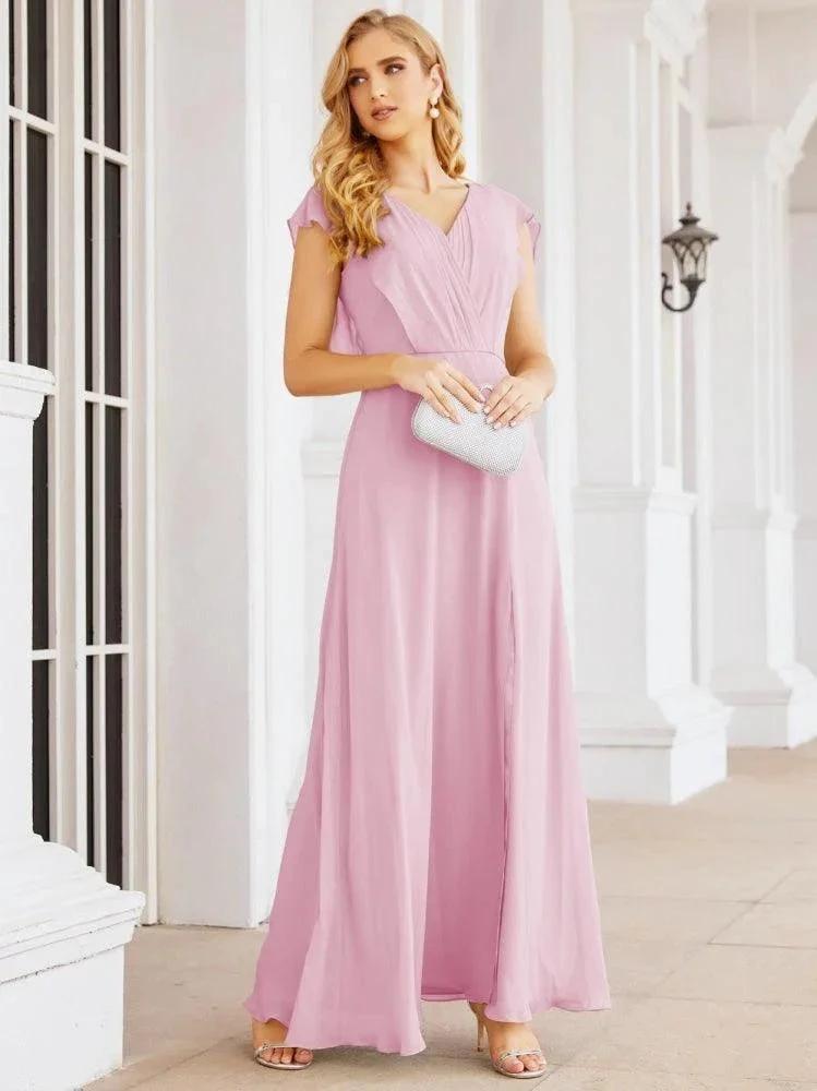 Sunnderly Bridesmaid Dresses Cape Formal Prom Dress Open Back Gowns for Mother of The Bride SY28058 by numbersea