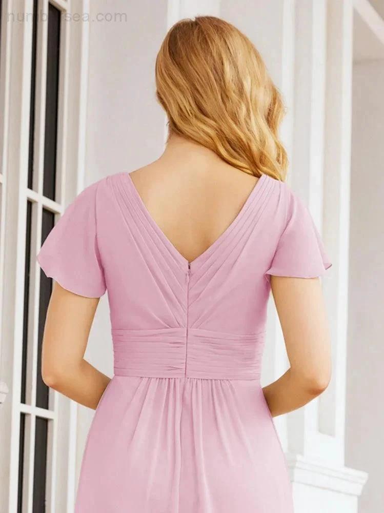 Numbersea Formal Prom Gowns for Mother of The Bride Cap Sleeves Bridesmaid Dress 28047 by numbersea