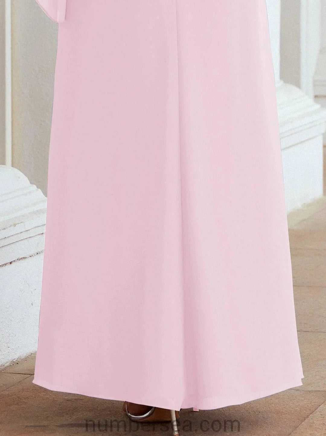 Sunnderly Formal Party Gown Dress Long Mother of The Bride Dresses with Ruffle Cape SY28026 by numbersea