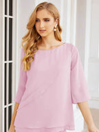 Sunnderly Elegant 2 Piece Mother of The Bride Dress Plus Size Pant Suits Ruffle Layers Sliver Housecoat SY28064 by numbersea