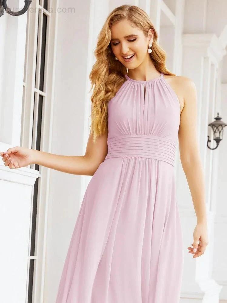 Numbersea Keyhole Bridesmaid Dresses Sleeveless Formal Evening Party Prom Gowns 28043 by numbersea