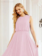 Numbersea Sleeveless Long Bridesmaid Dress A line Formal Evening Prom Gown 28025