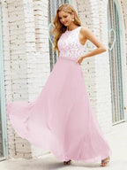 Lace Bridesmaid Dress Floor Length Evening Gowns with Pockets 28017 by numbersea