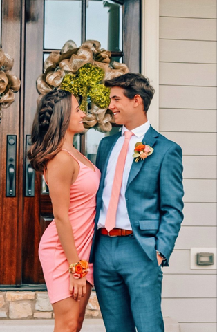 Spaghetti Straps V Neck Homecoming Dress Mini Dress Y2257