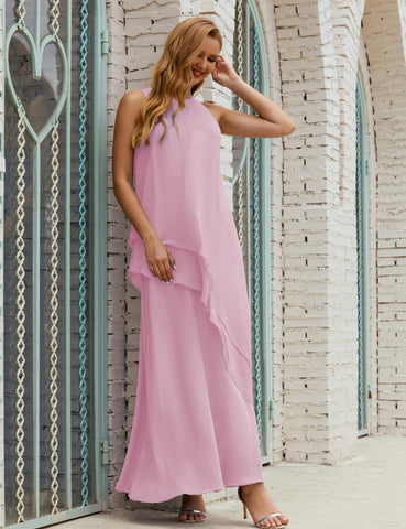 Chiffon Long Plus Size Mother of Bride Dresses Formal Bridesmaid Prom Gown SY28019