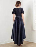 A-Line/Princess Jewel Neck Asymmetrical Mother of the Bride Dresses by Dreamylily