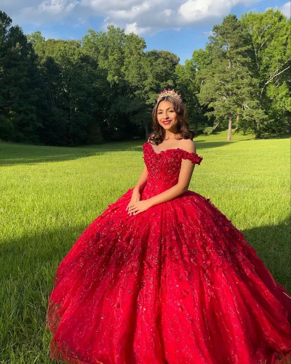 Luxurious Red Quinceanera Dress,Red Ball Gown,Red Sweet 16 Dress Y2338 by simplepromdress