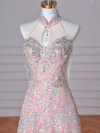 Gorgeous Pink Sequin Beaded ALine Prom Dress Evening Dress Y8637 by simplepromdress