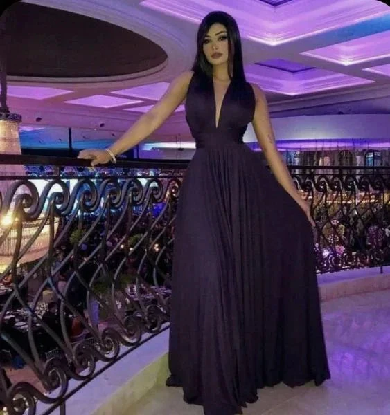 Sexy Deep V Neck Long Evening Dress Y5879 by simplepromdress