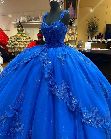 Impresionante vestido de princesa azul rey, vestido de fiesta azul rey para quinceañeras Y825