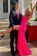 Elegant Pink Mermaid Prom Dress Pink Evening Dress Y7386 by simplepromdress
