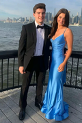 Atlantic Blue Mermaid Backless Prom Dress Elegant Evening Dress Y303 by simplepromdress