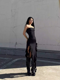 Chic Black Strapless Party Dress,Black Evening Dress Y1929 by simplepromdress